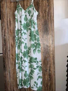 Green Floral Slip Maxi Dress - Lightweight Summer Dress